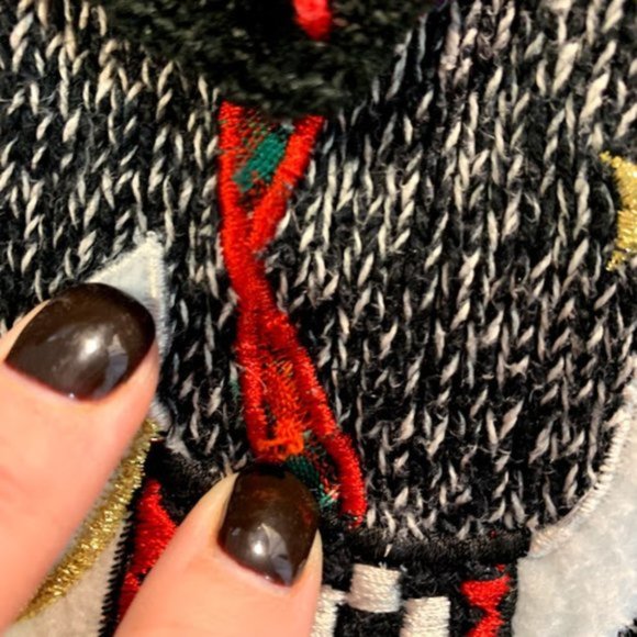 Vintage Dog Christmas Holiday Sweater Cardigan - S - Picture 7 of 7